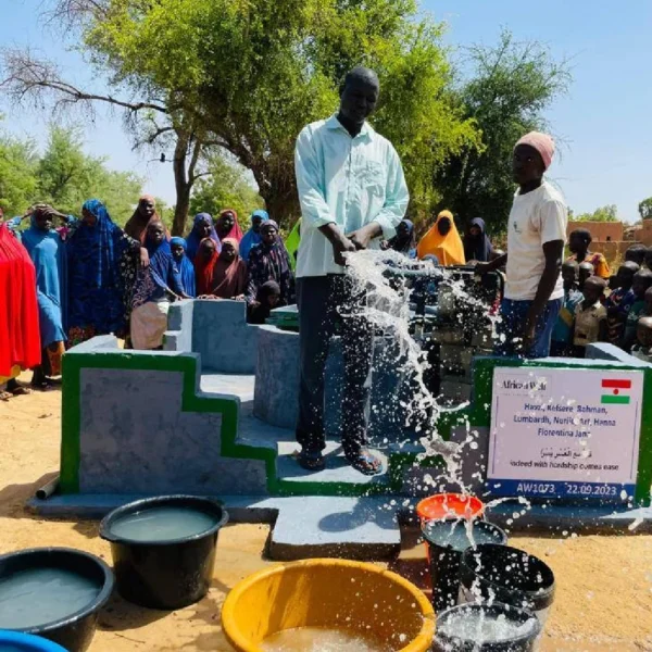 Traditional water well with buckets